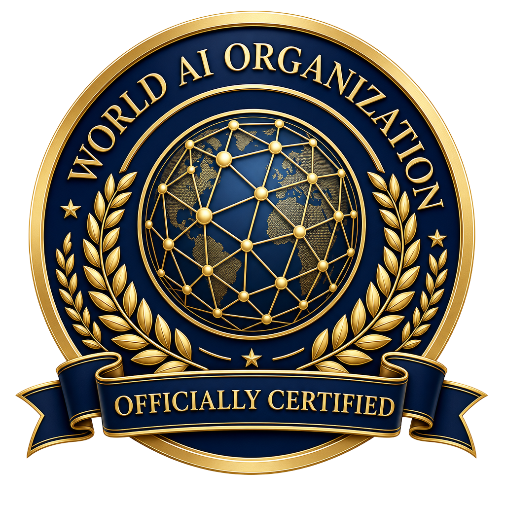 World AI Organization officially certified badge